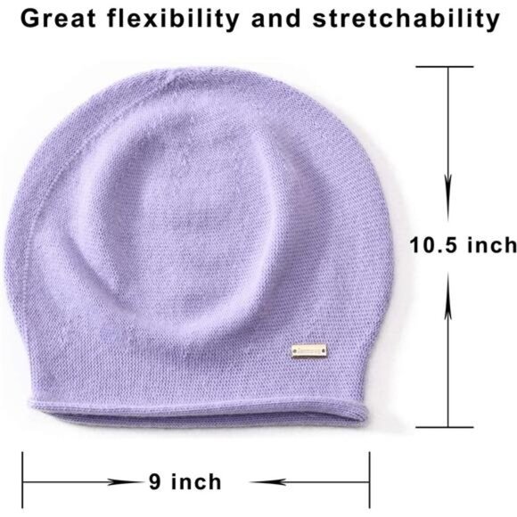 Knit Beanie Hat, Winter Soft Warm Beanies Violet - Picture 6 of 6